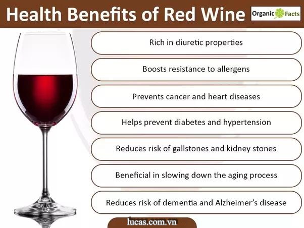 6 lợi ích của rượu vang đỏ